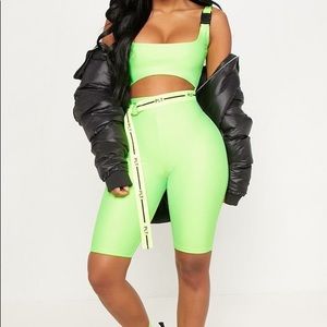 🔫 Shape Neon Lime Buckle Detail Unitard 🔫